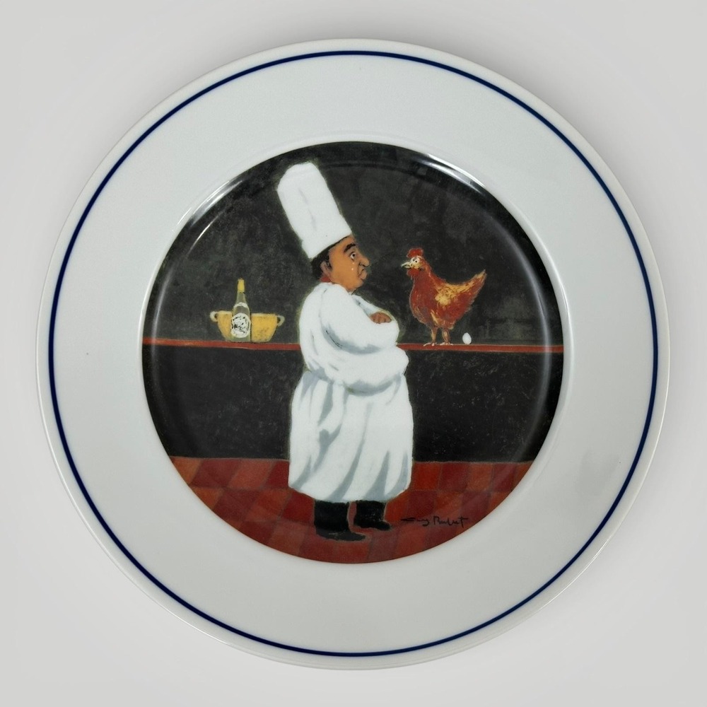 Williams Sonoma Chef Series Dinner Plates Set of 4 Japan Bistro Chef Porcelain‎ - Picture 2 of 12